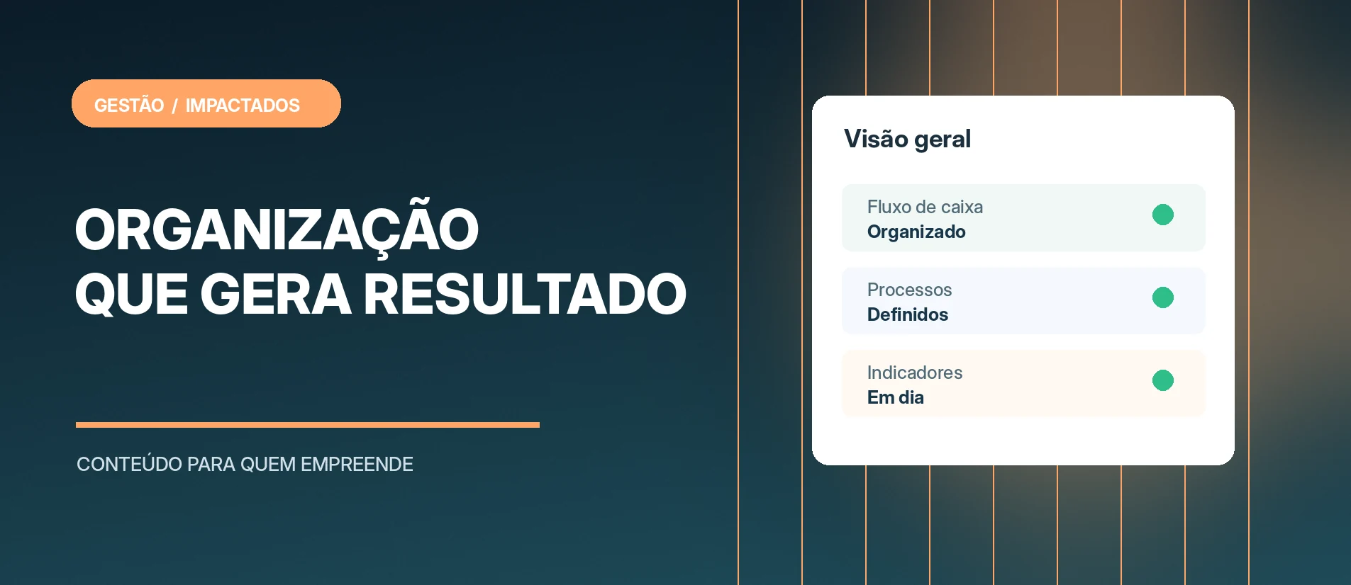 Organização empresarial: fluxo de caixa, processos e indicadores